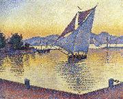 Paul Signac port at sunset Spain oil painting artist